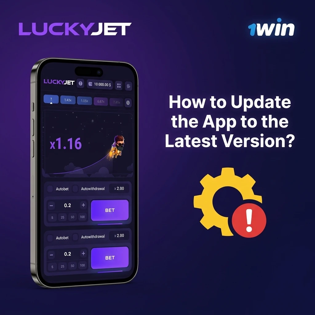 1win Lucky Jet app update steps on Android showing APK download and installation process for latest version