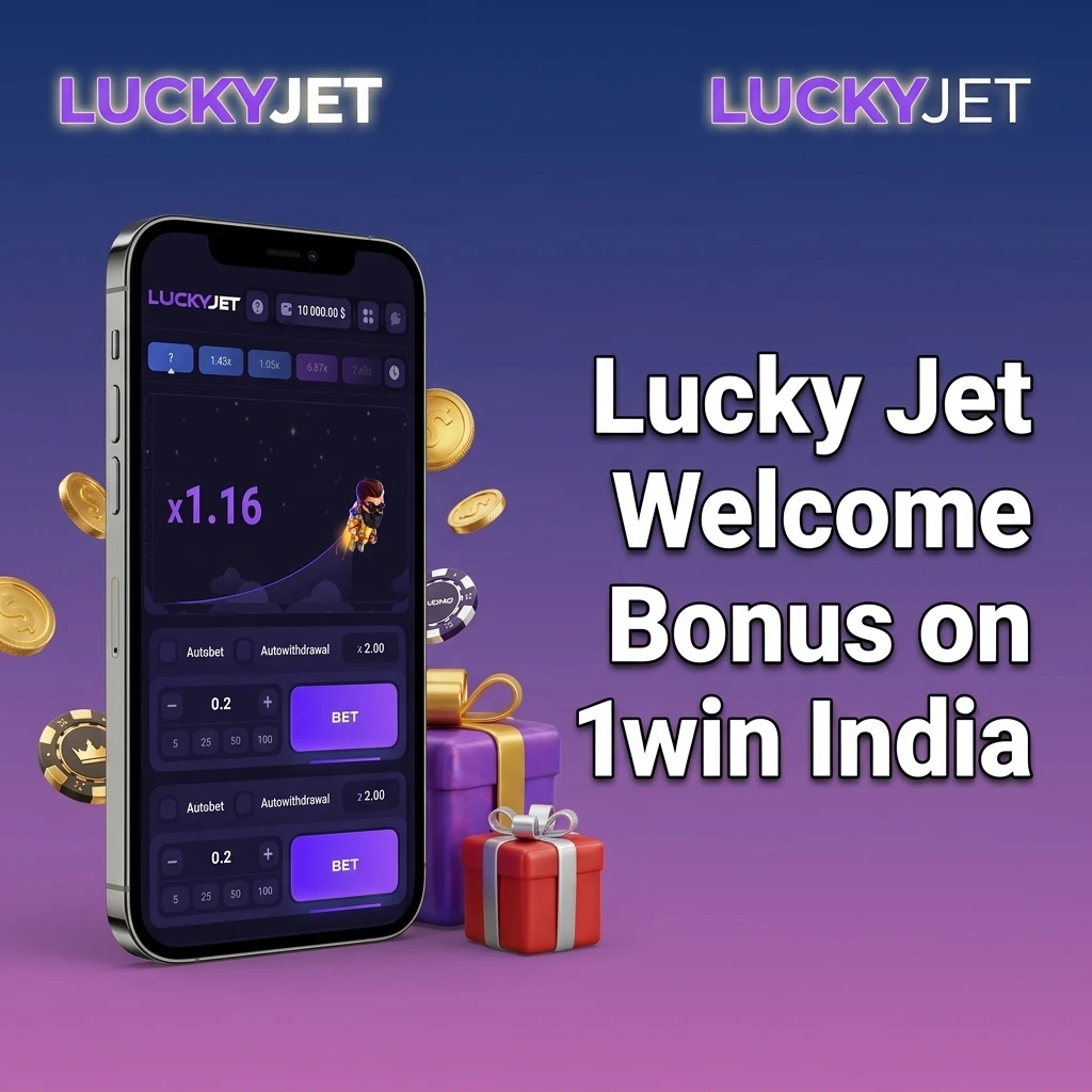 1win India Lucky Jet welcome bonus offering 500% up to 75,000 INR on first deposit for new players